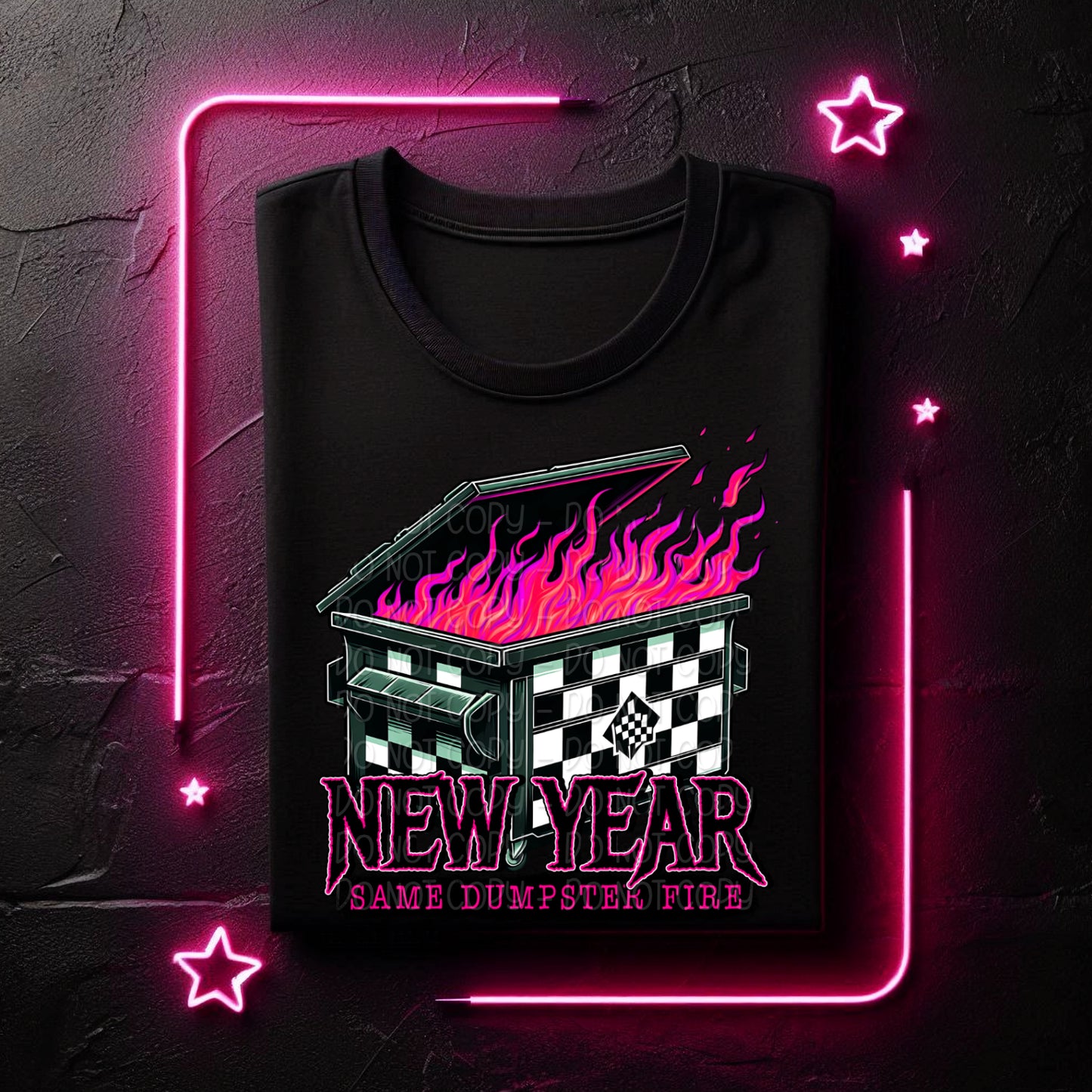 New Year Same Dumpster Fire w/ Matching Sleeve 1 - Digital Design PNG