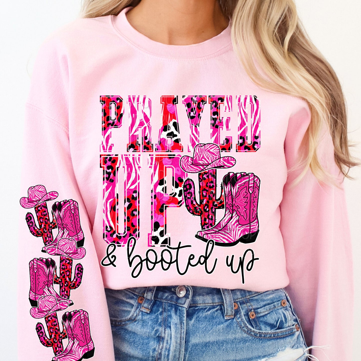 Prayed Up & Booted Up 1 - Digital PNG Design w/ Sleeve