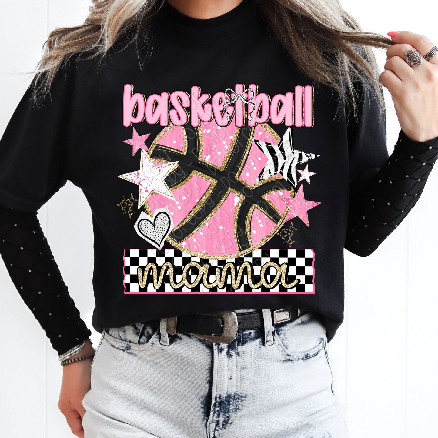 Preppy Basketball Mama 1 - 2026 Digital PNG Design