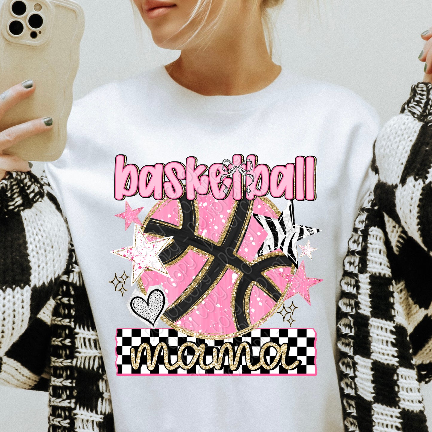 Preppy Basketball Mama 1 - 2026 Digital PNG Design