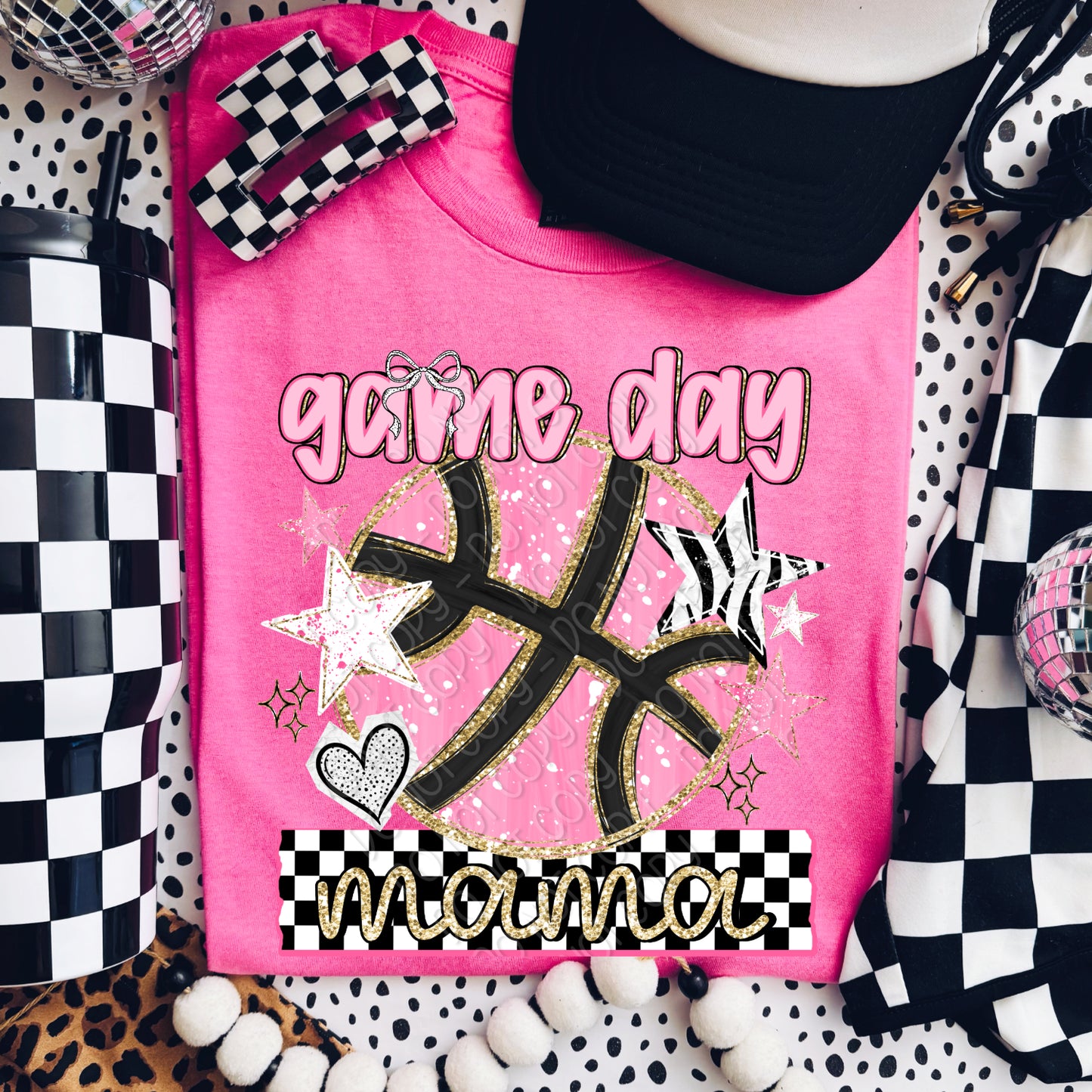 Preppy Game Day Mama Basketball 1 - 2026 Digital PNG Design
