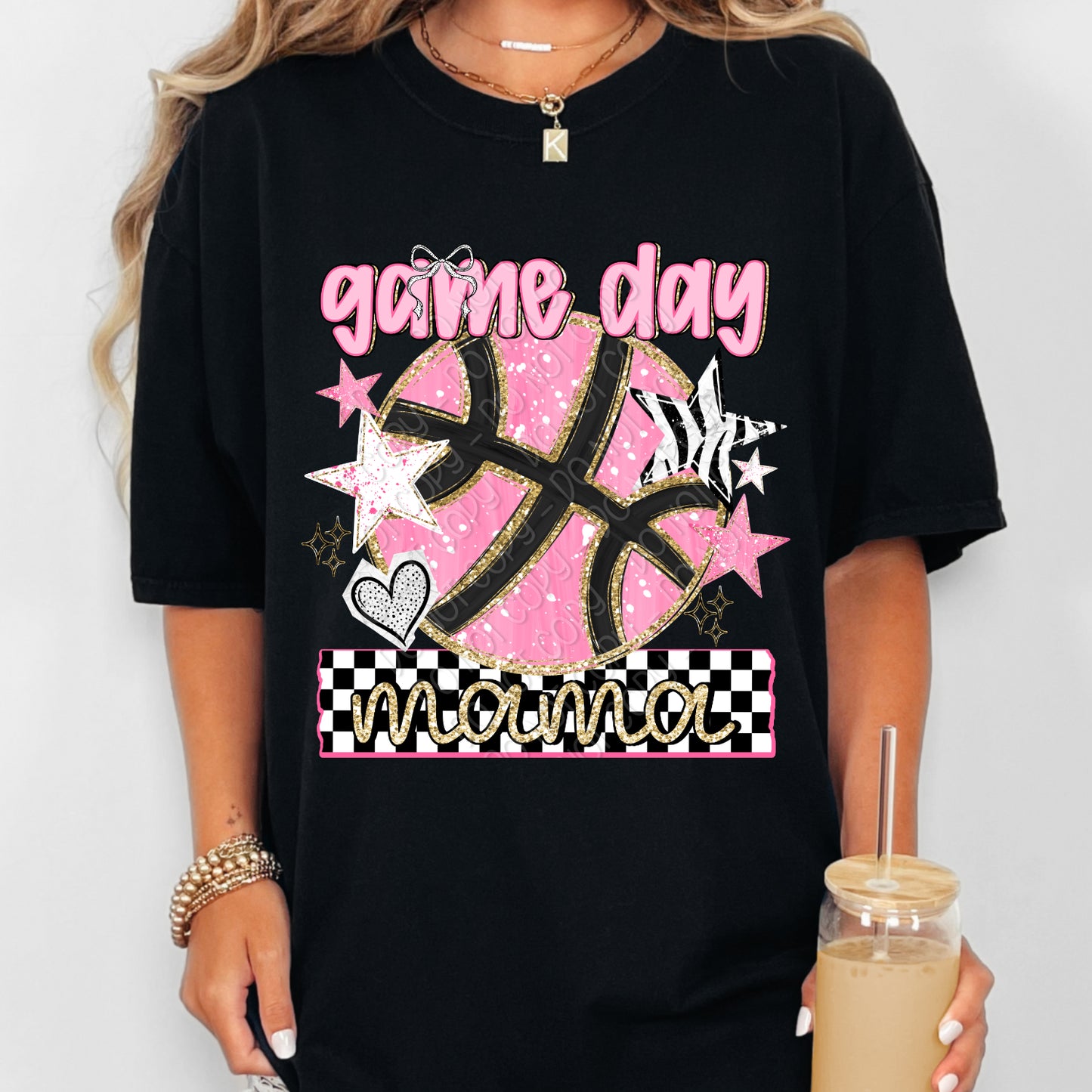Preppy Game Day Mama Basketball 1 - 2026 Digital PNG Design