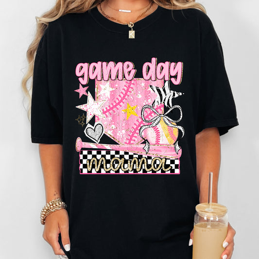 Preppy Game Day Mama (Baseball & Softball) 1 - 2026 Digital PNG Design