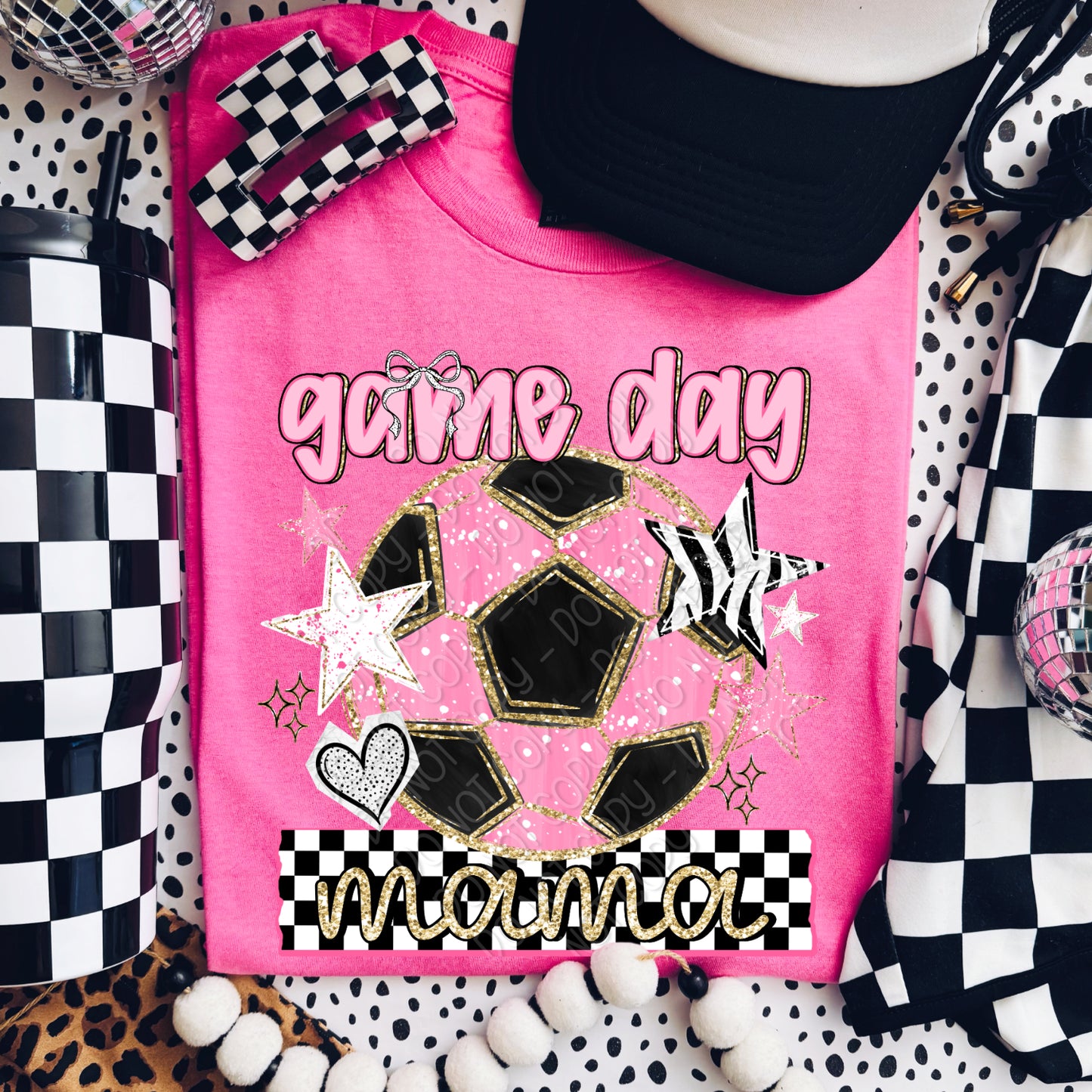 Preppy Game Day Mama Soccer 1 - 2026 Digital PNG Design