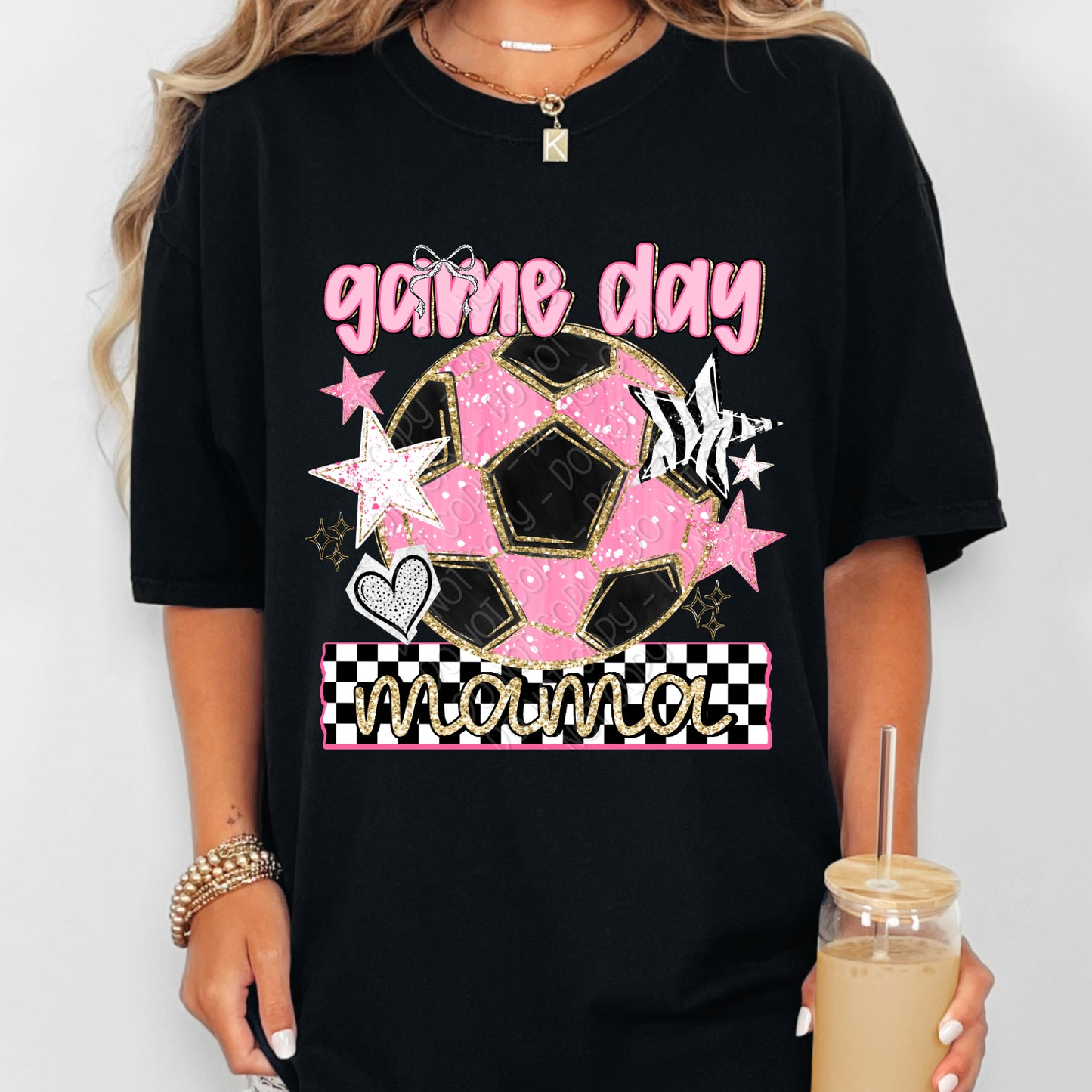 Preppy Game Day Mama Soccer 1 - 2026 Digital PNG Design