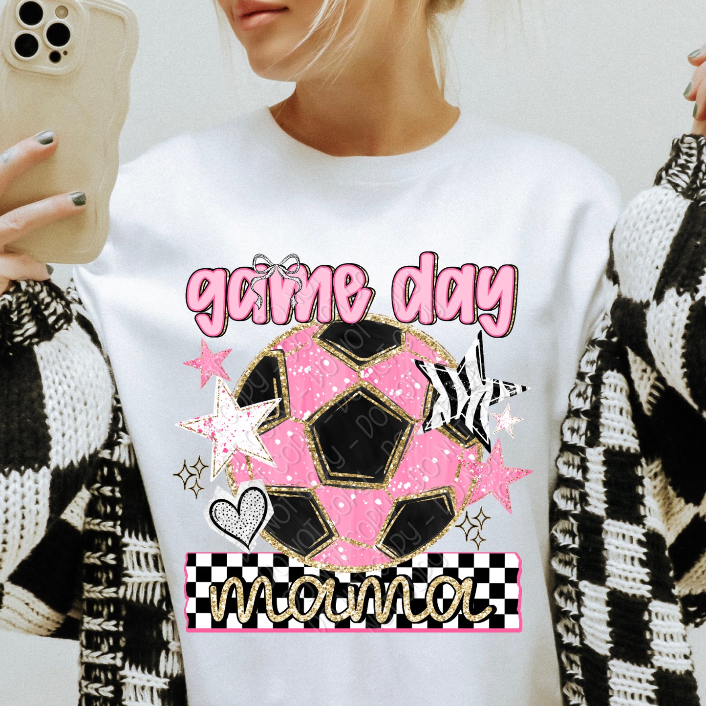 Preppy Game Day Mama Soccer 1 - 2026 Digital PNG Design