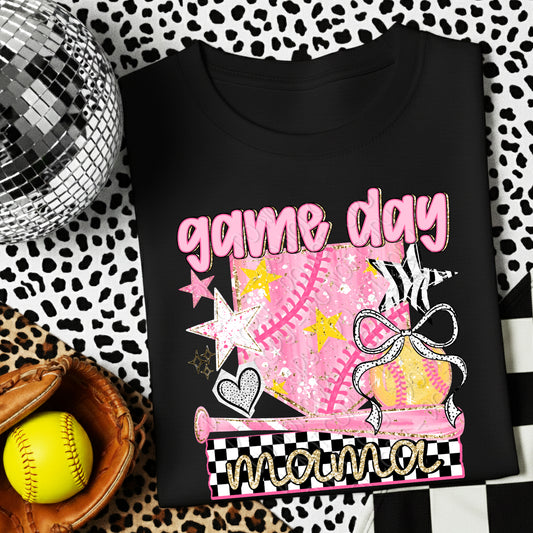 Preppy Game Day Mama Softball 1 - 2026 Digital PNG Design