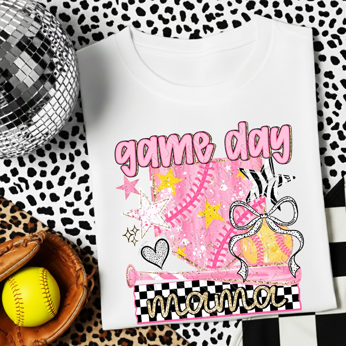 Preppy Game Day Mama Softball 1 - 2026 Digital PNG Design