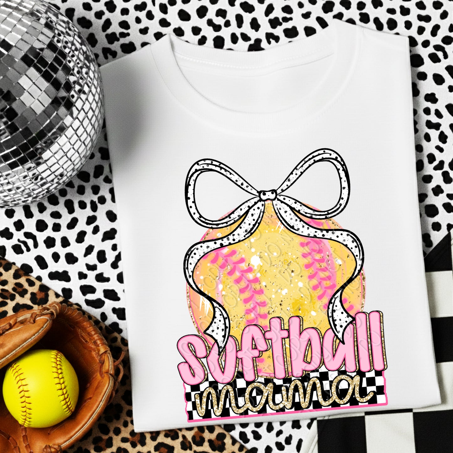 Preppy Softball Mama 2 - 2026 Digital PNG Design