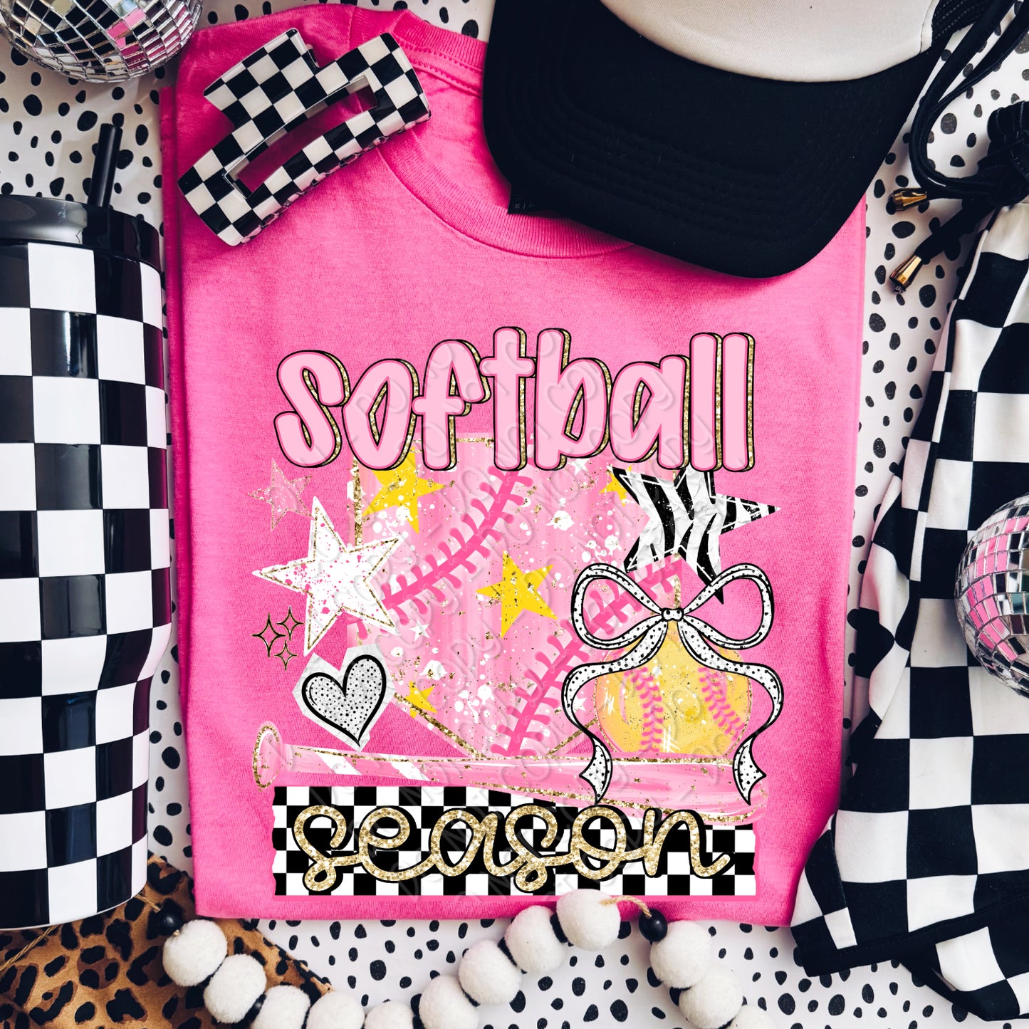 Preppy Softball Season 1 - 2026 Digital PNG Design
