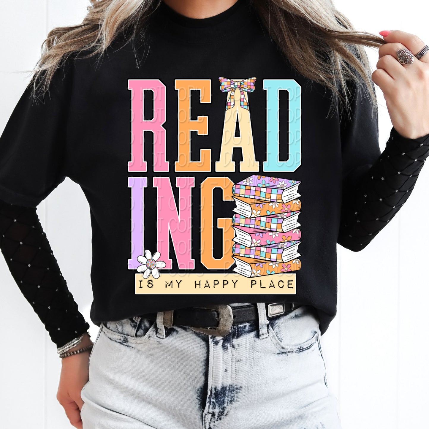 Reading Is My Happy Place 1 - Digital PNG Design
