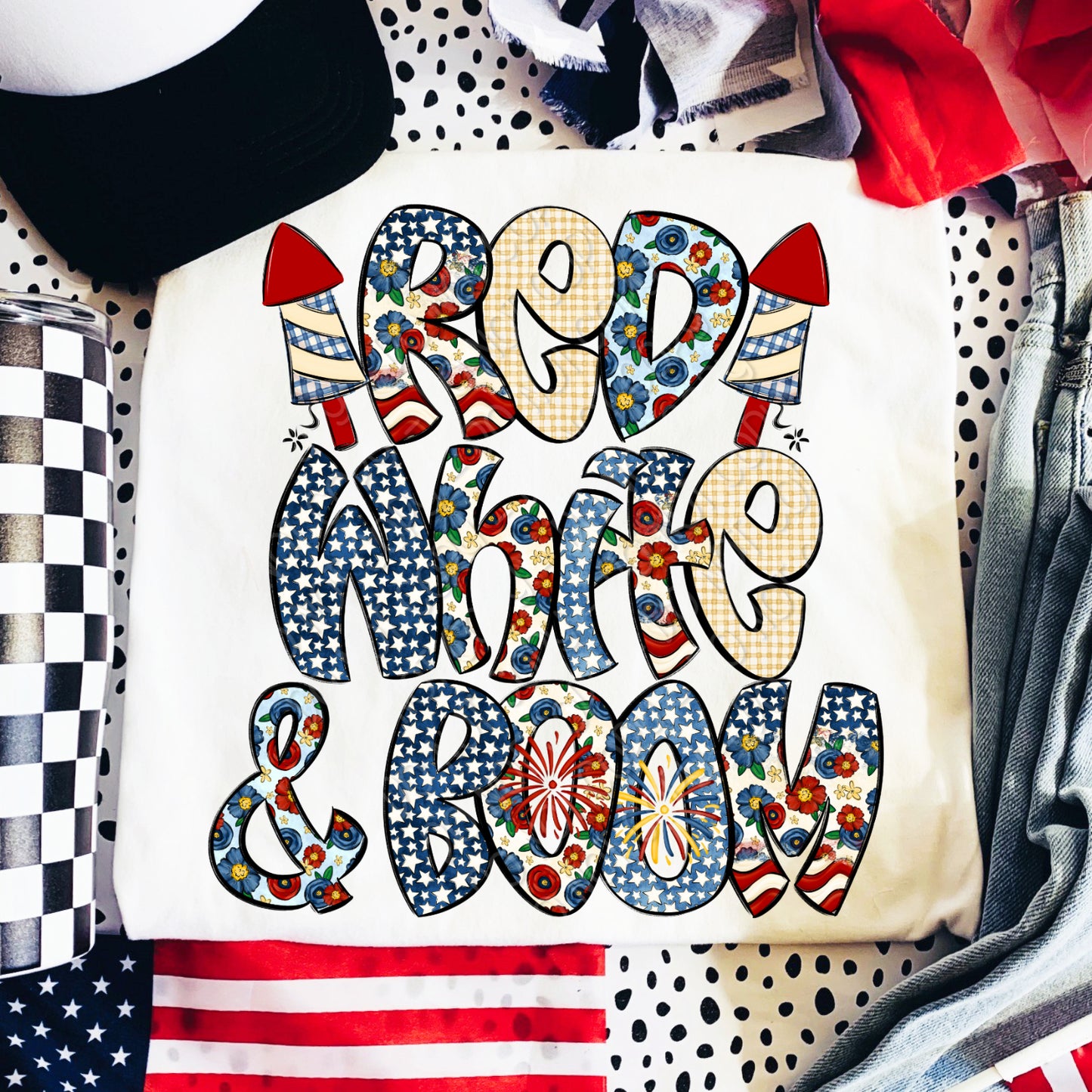 Red White & Boom 1 - 2026 Digital PNG Design