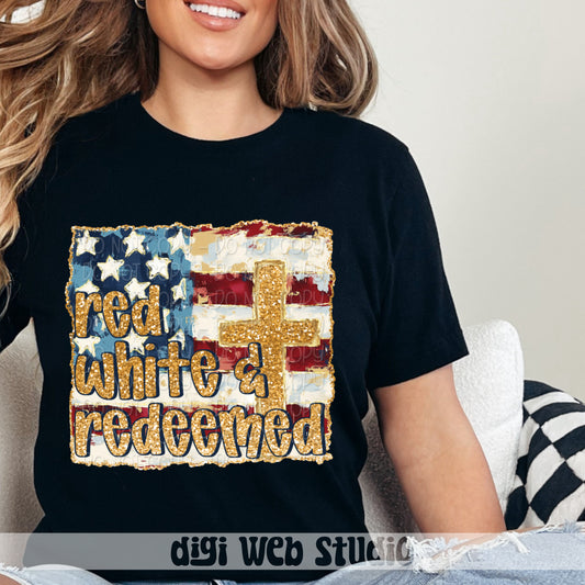 Red White & Redeemed 1 - 2025 Digital PNG Design