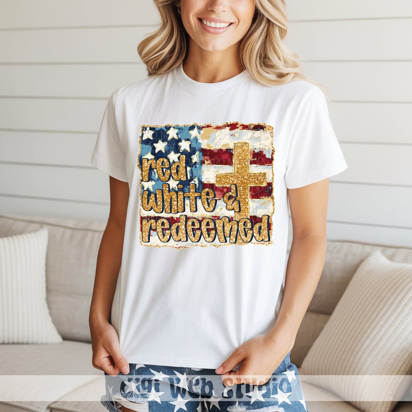 Red White & Redeemed 1 - 2025 Digital PNG Design