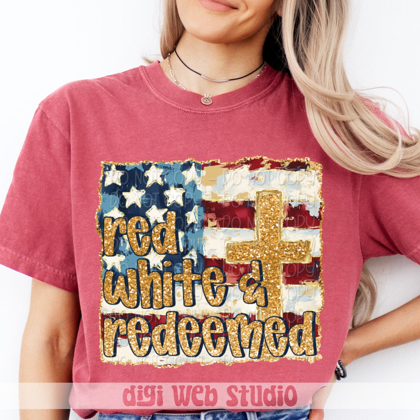 Red White & Redeemed 1 - 2025 Digital PNG Design