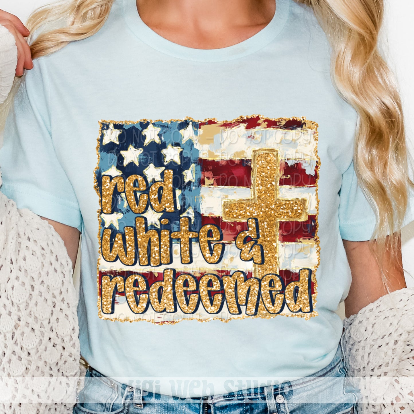 Red White & Redeemed 1 - 2025 Digital PNG Design