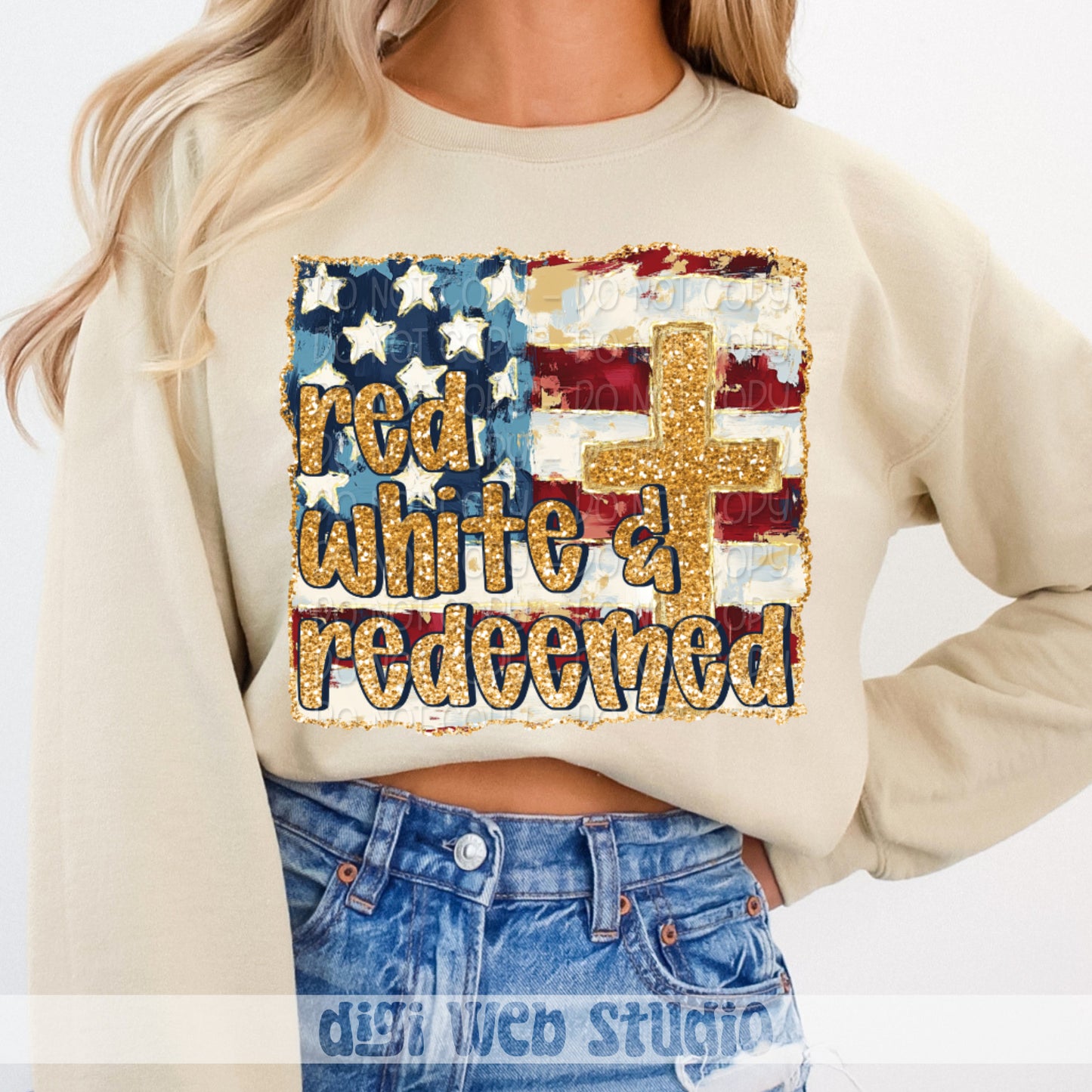 Red White & Redeemed 1 - 2025 Digital PNG Design