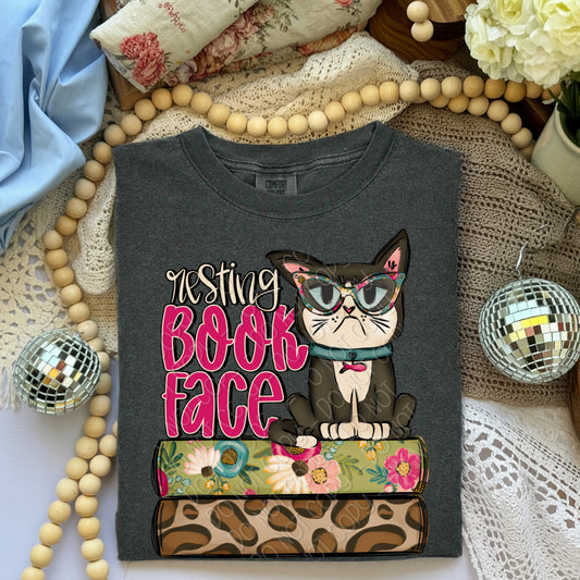 Resting Book Face 1 - 2026 Digital PNG Design