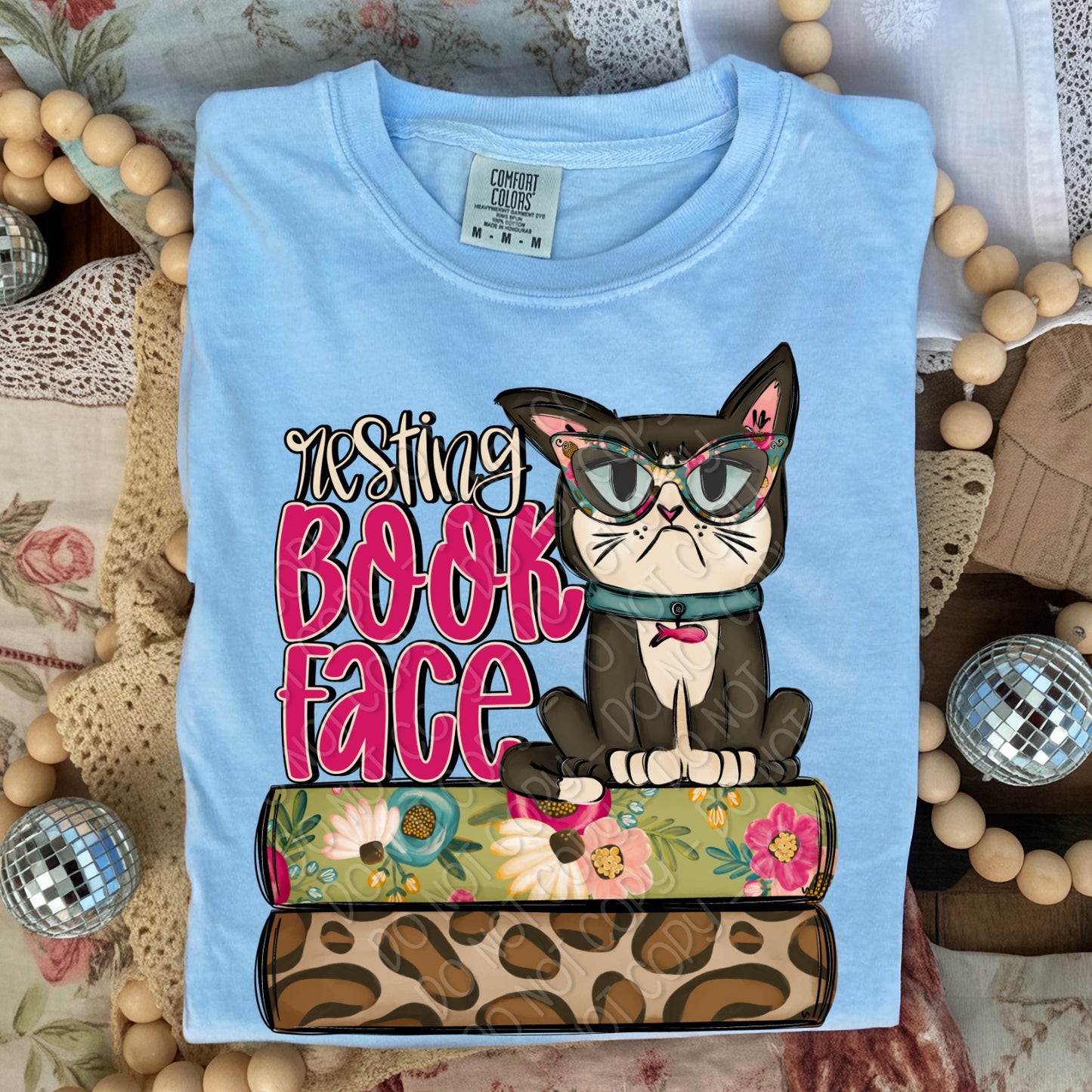 Resting Book Face 1 - 2026 Digital PNG Design