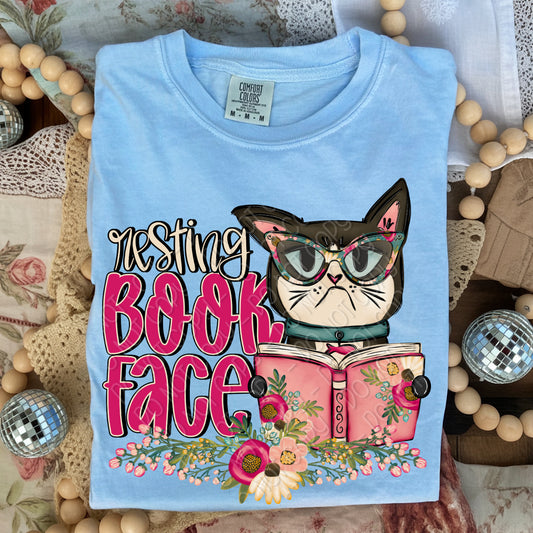 Resting Book Face 2 - 2026 Digital PNG Design