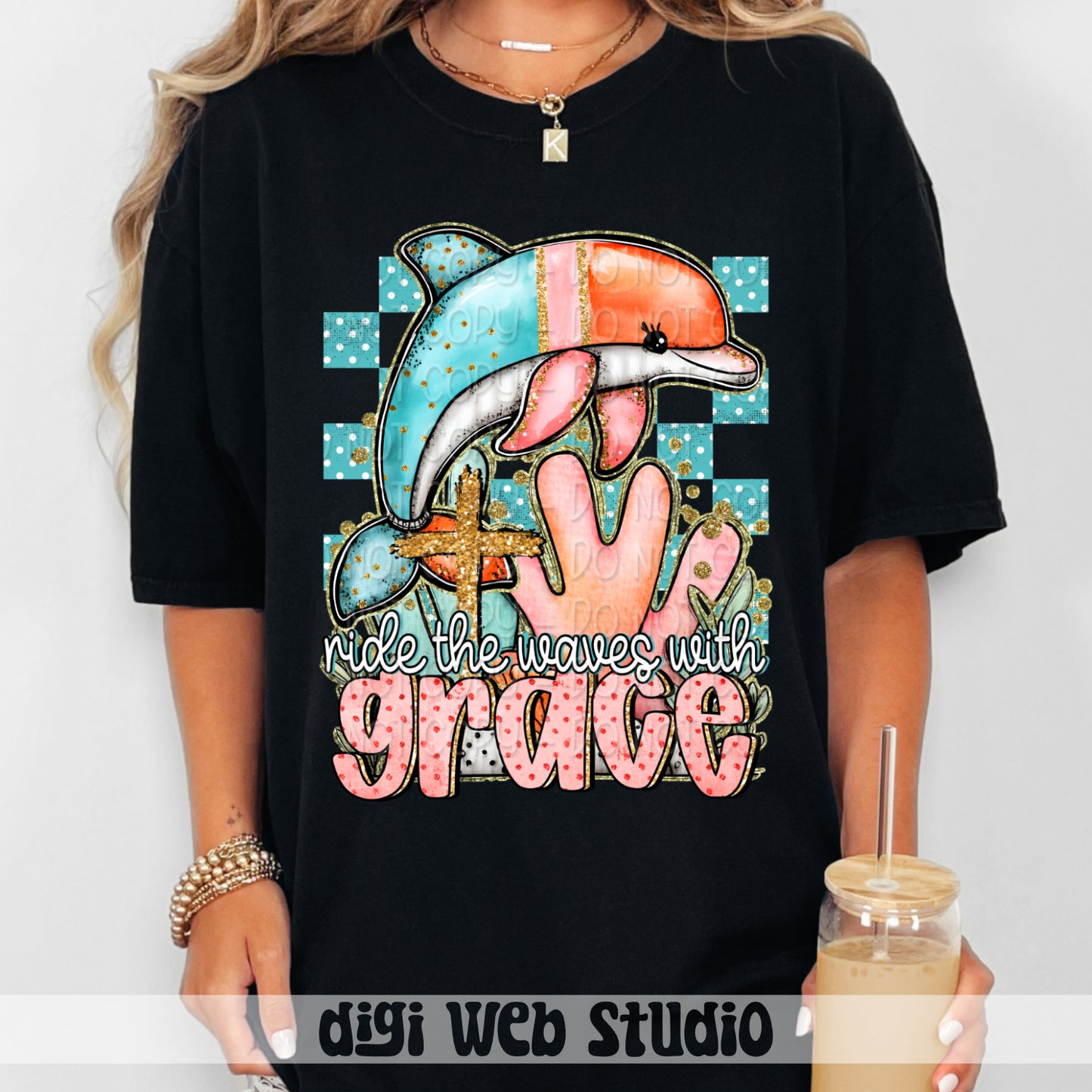 Ride The Waves With Grace 1 - 2025 Digital PNG Design