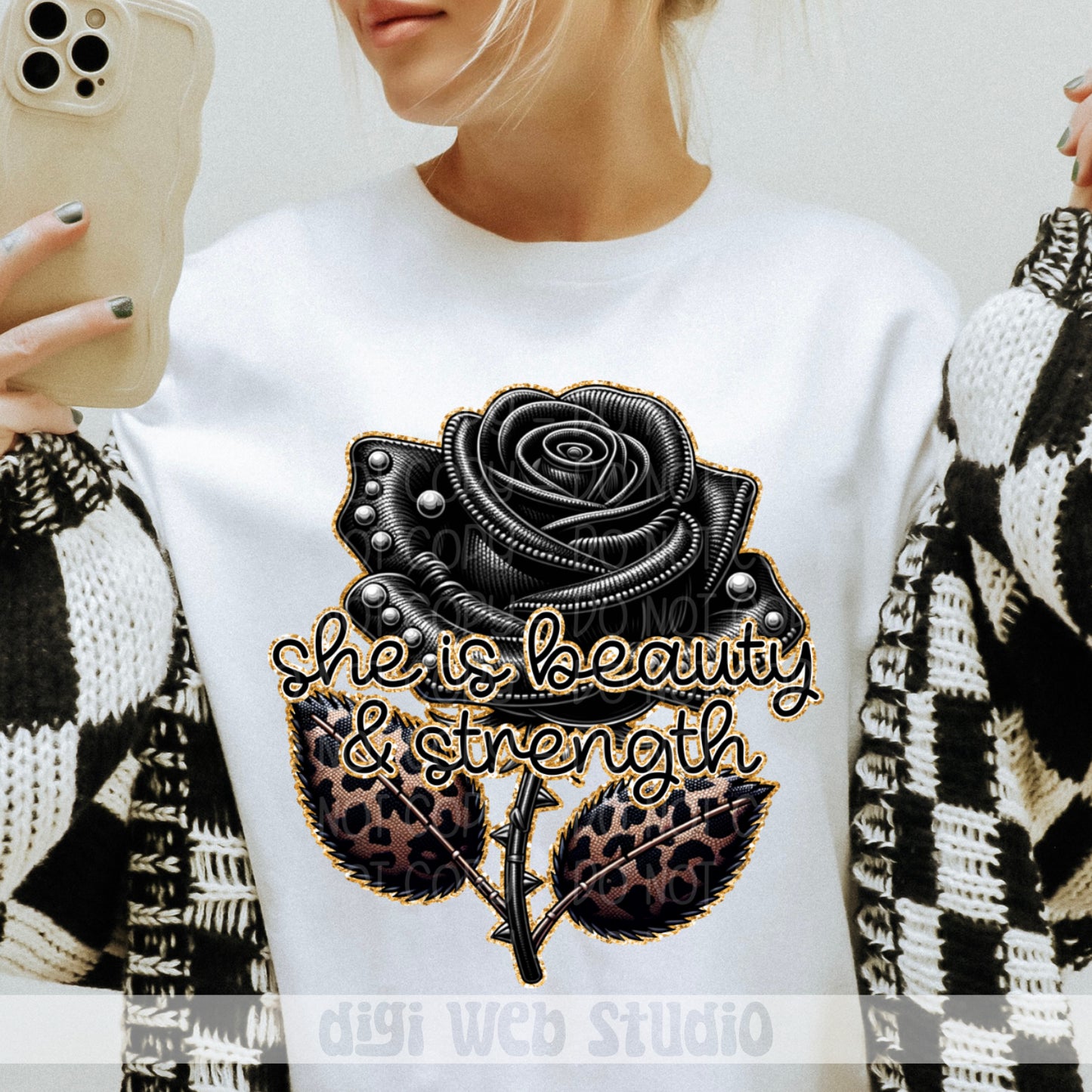 She Is Beauty & Strength 1 - 2025 Digital PNG Design