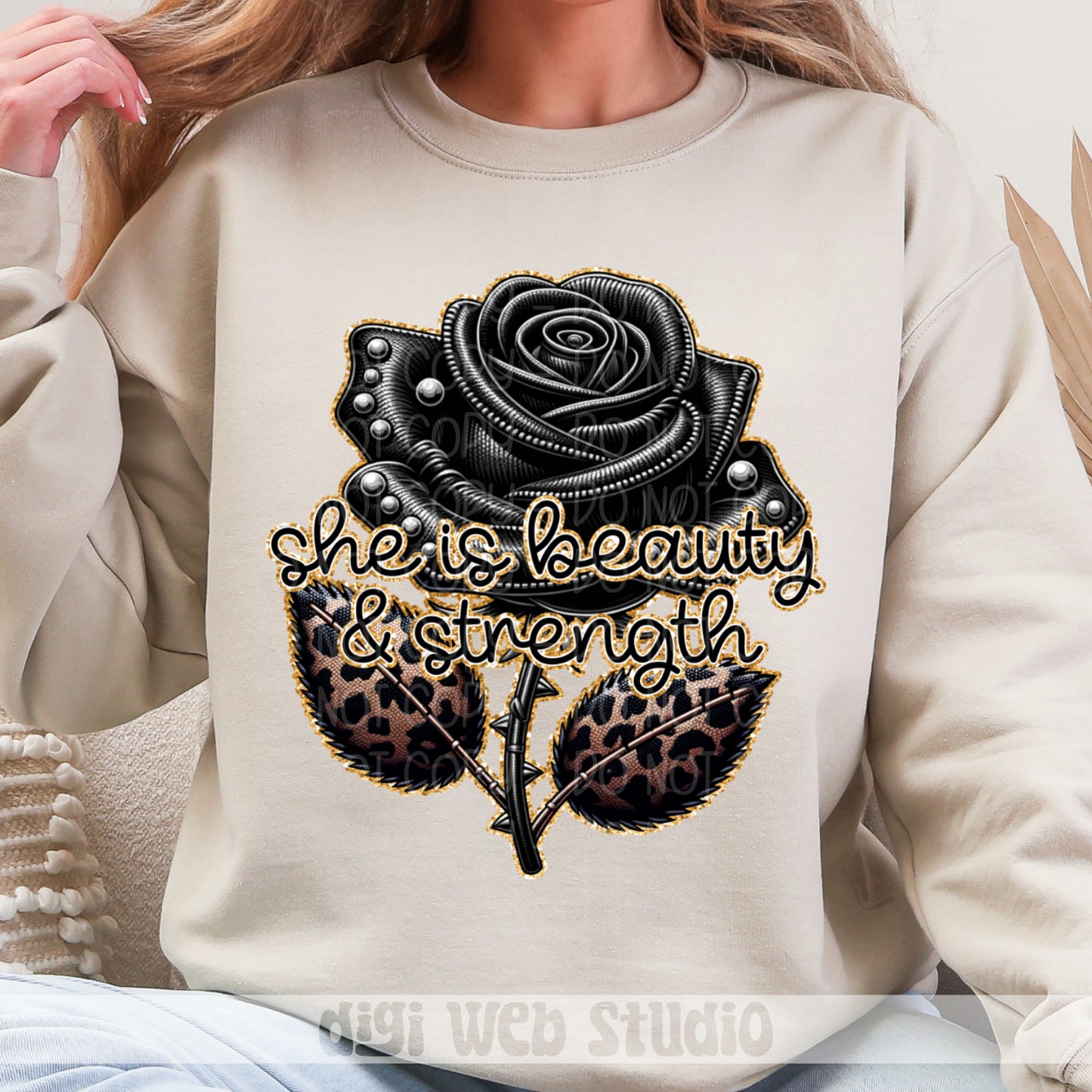 She Is Beauty & Strength 1 - 2025 Digital PNG Design