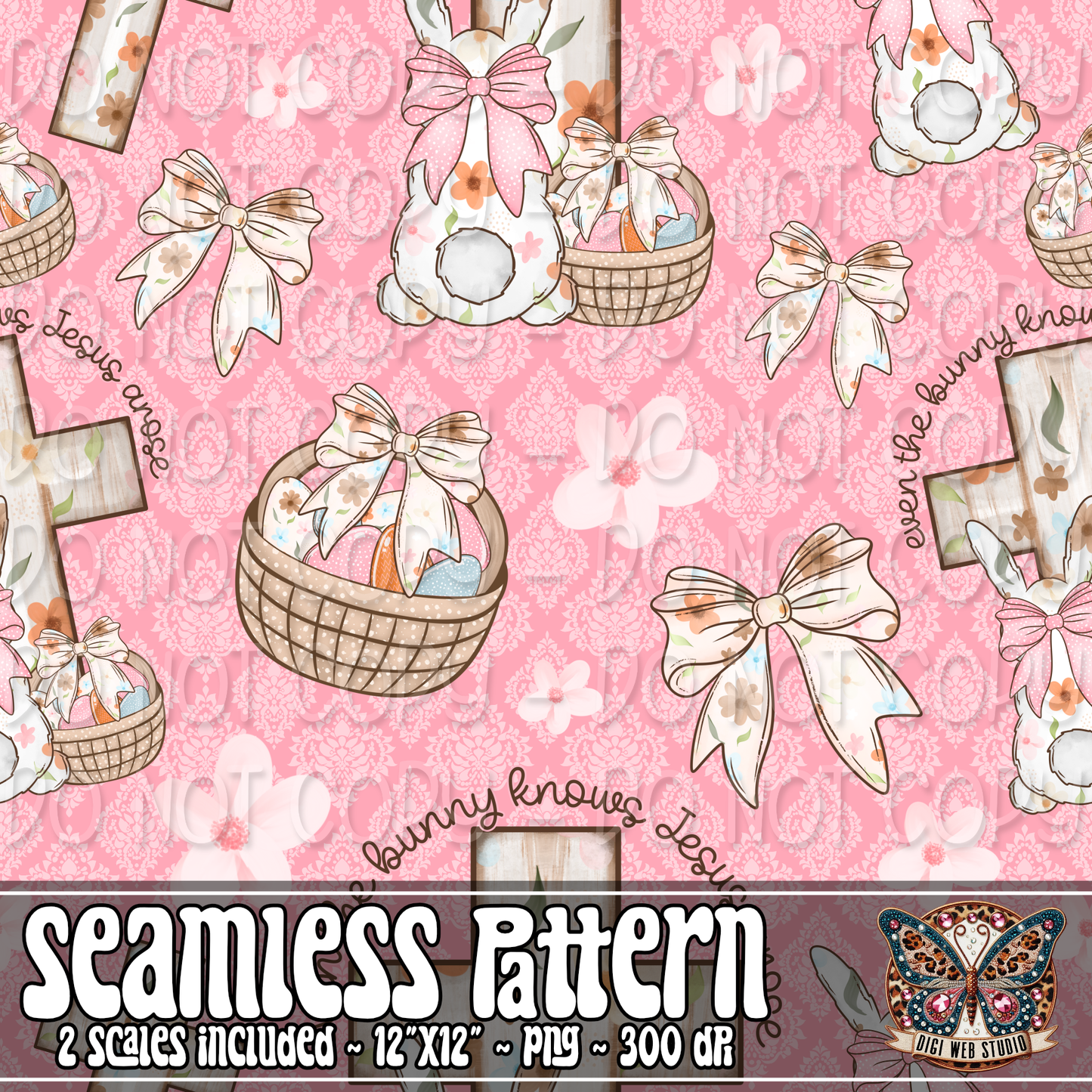 Even The Bunny Knows Jesus Arose 1 - 2026 Seamless Pattern