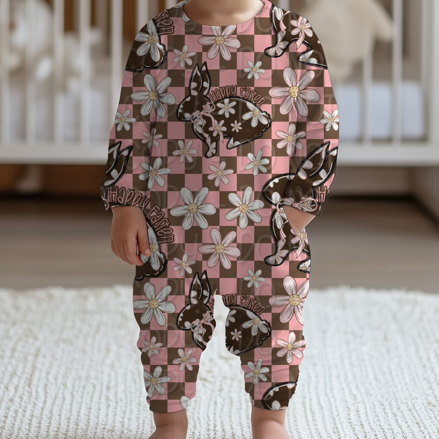 Floral Happy Easter Bunny 1 - Seamless Pattern