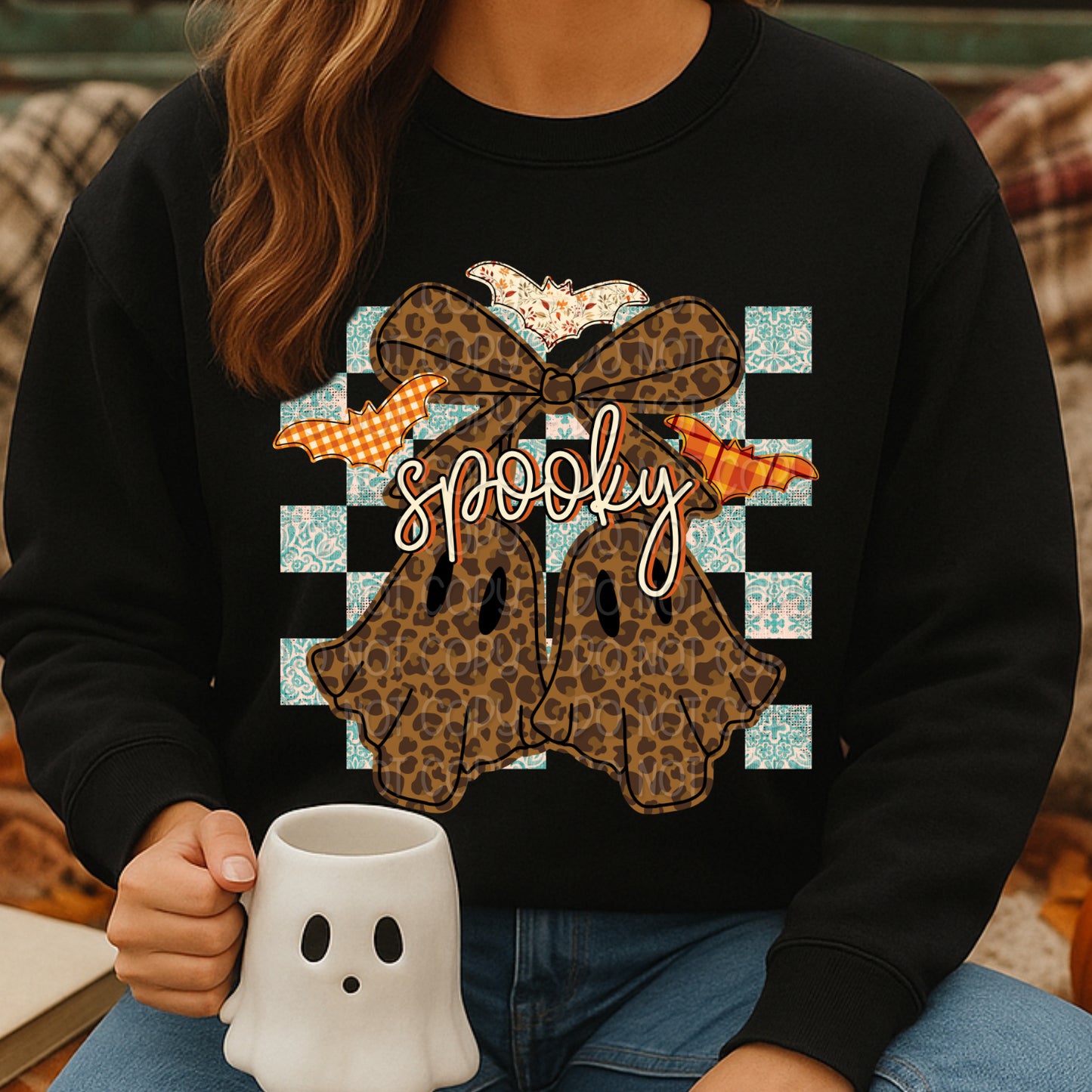 Spooky Ghost Cherries 1 - 2025 Digital PNG Design