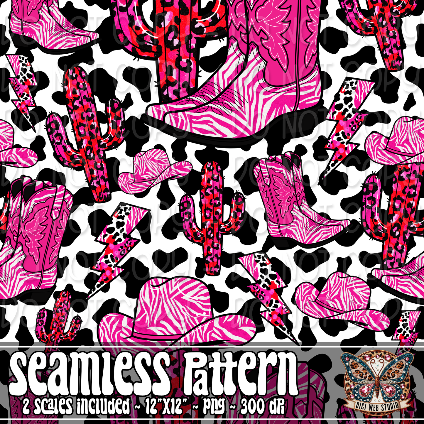 Prayed Up & Booted Up 1 - Seamless Pattern