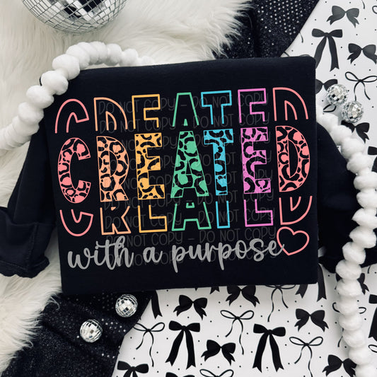 Stacked Created With A Purpose 1 - 2024 Digital PNG Design