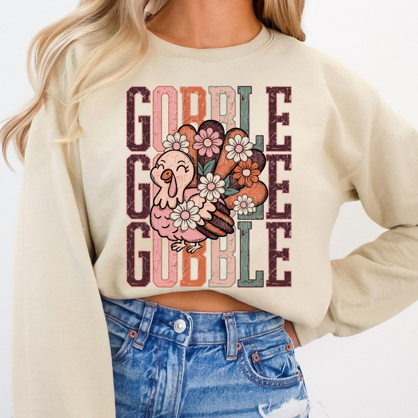 Stacked Gobble Turkey 1 - 2025 Digital PNG Design