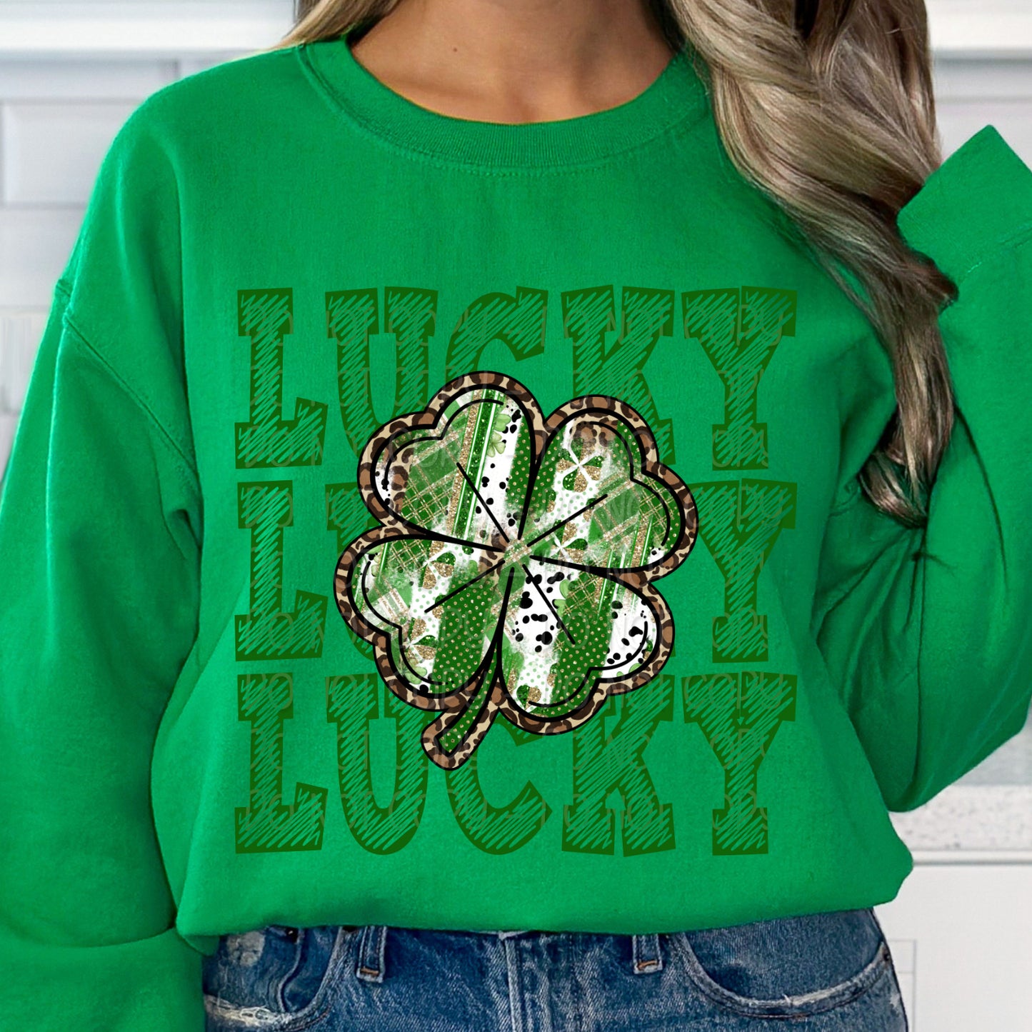 Stacked Lucky w/ Clover 1 - Digital PNG Design
