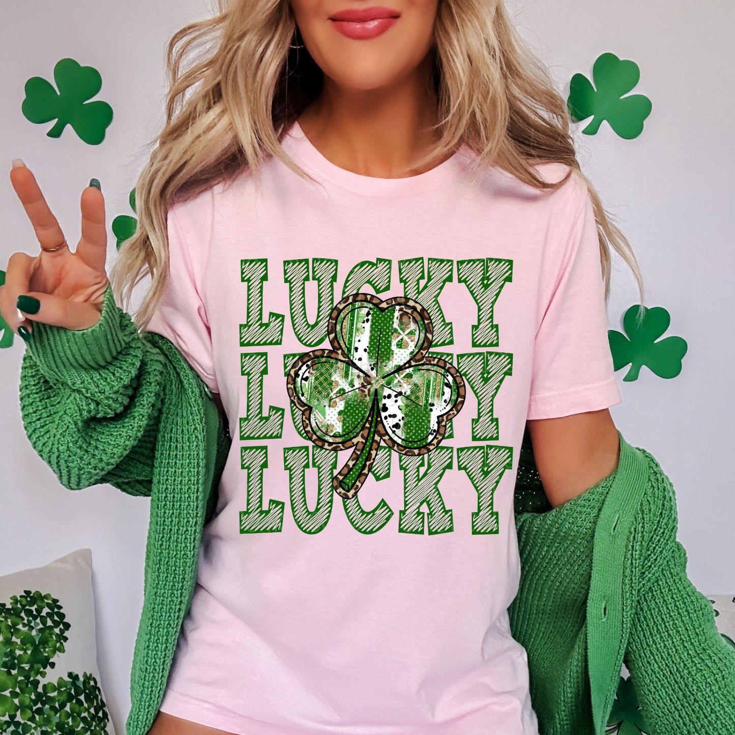 Stacked Lucky w/ Shamrock 1 - Digital PNG Design