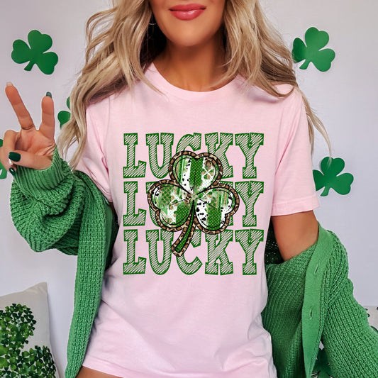 Stacked Lucky w/ Shamrock 1 - Digital PNG Design