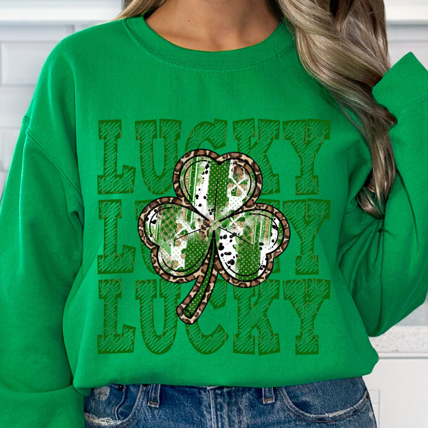 Stacked Lucky w/ Shamrock 1 - Digital PNG Design