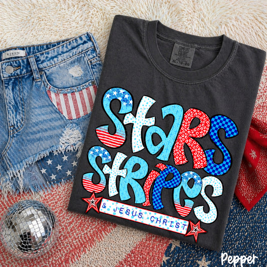 Stars Stripes & Jesus Christ 1 - 2026 Digital PNG Design