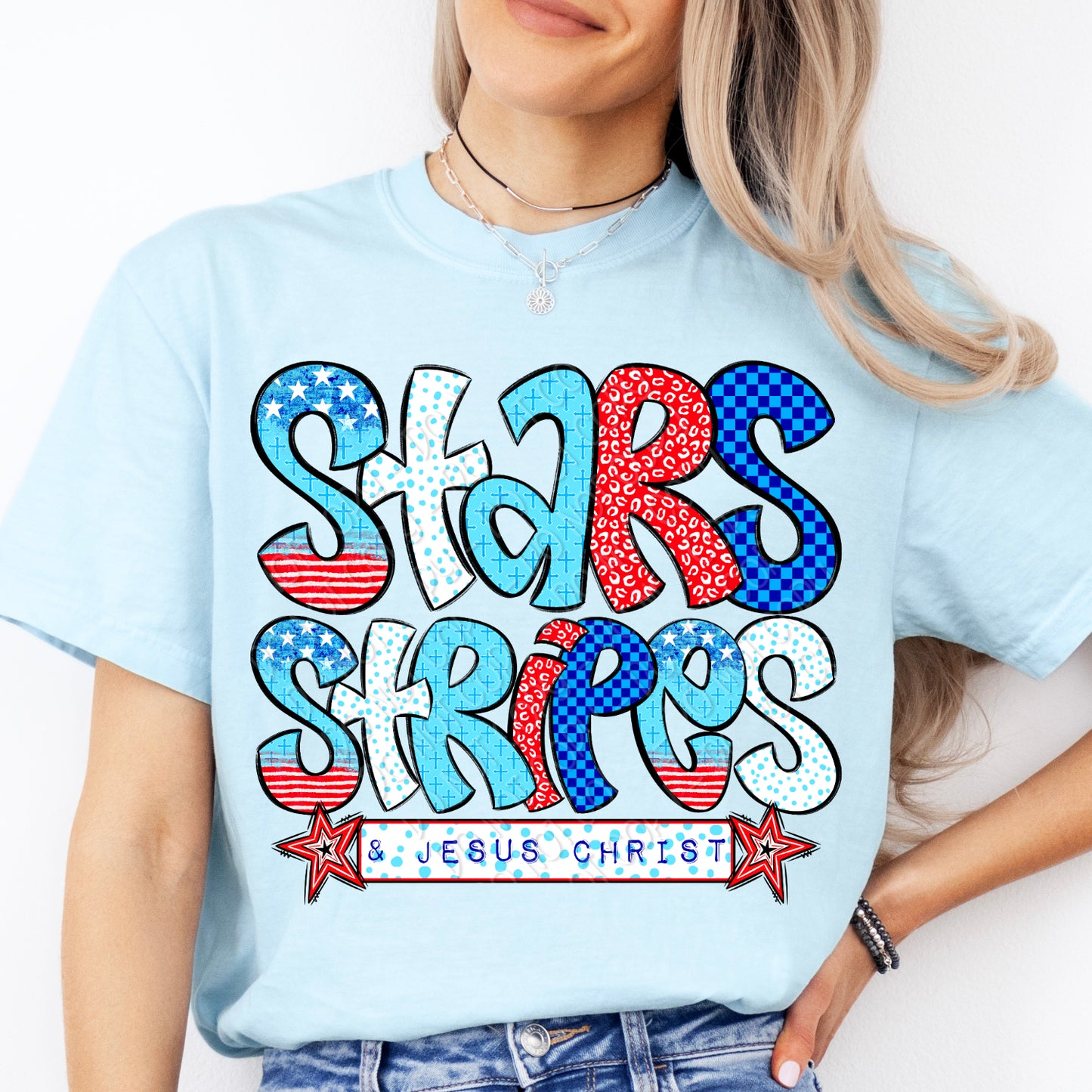 Stars Stripes & Jesus Christ 1 - 2026 Digital PNG Design