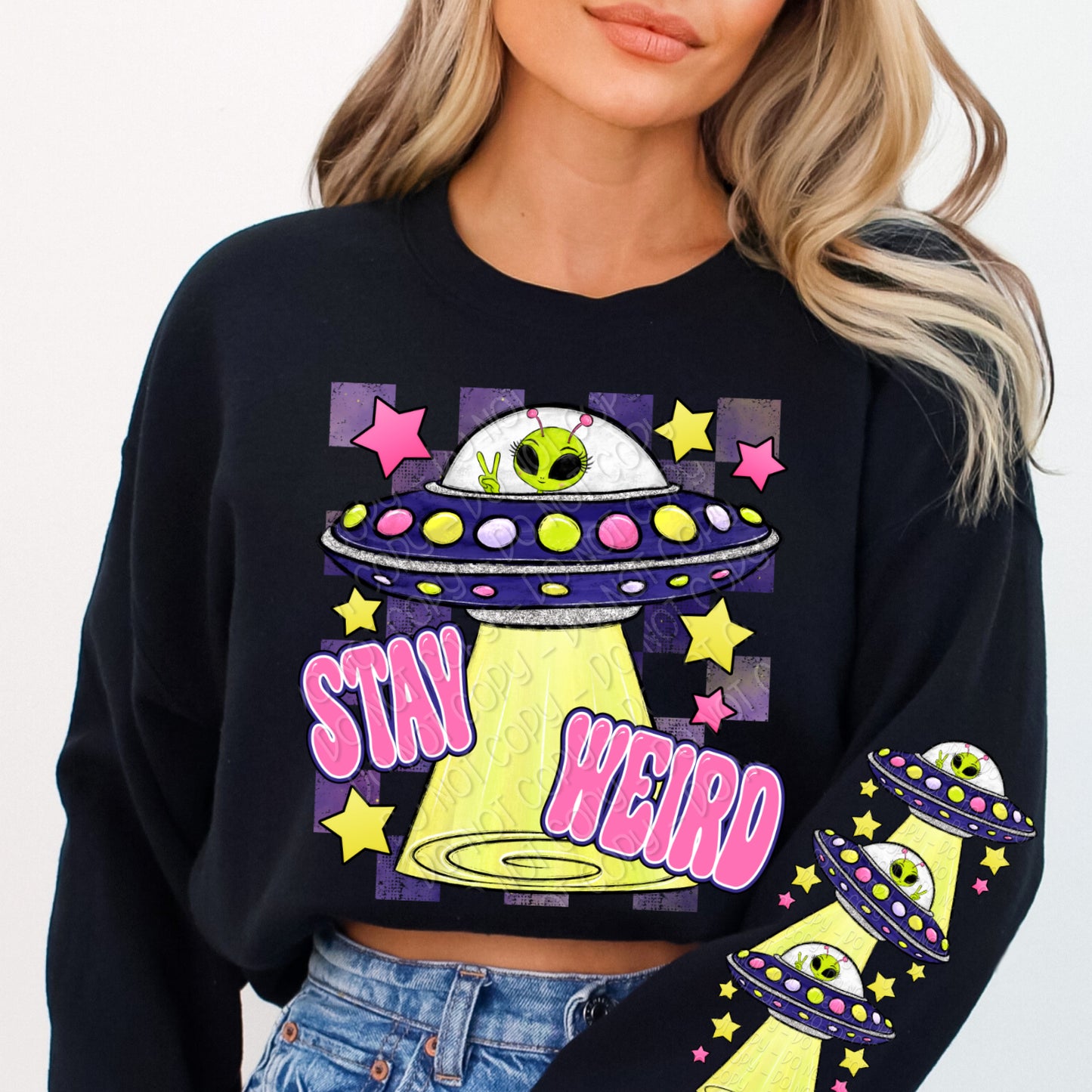 Stay Weird Alien 1 - 2024 Digital PNG Design w/ Sleeve