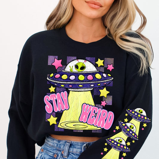 Stay Weird Alien 1 - 2024 Digital PNG Design w/ Sleeve