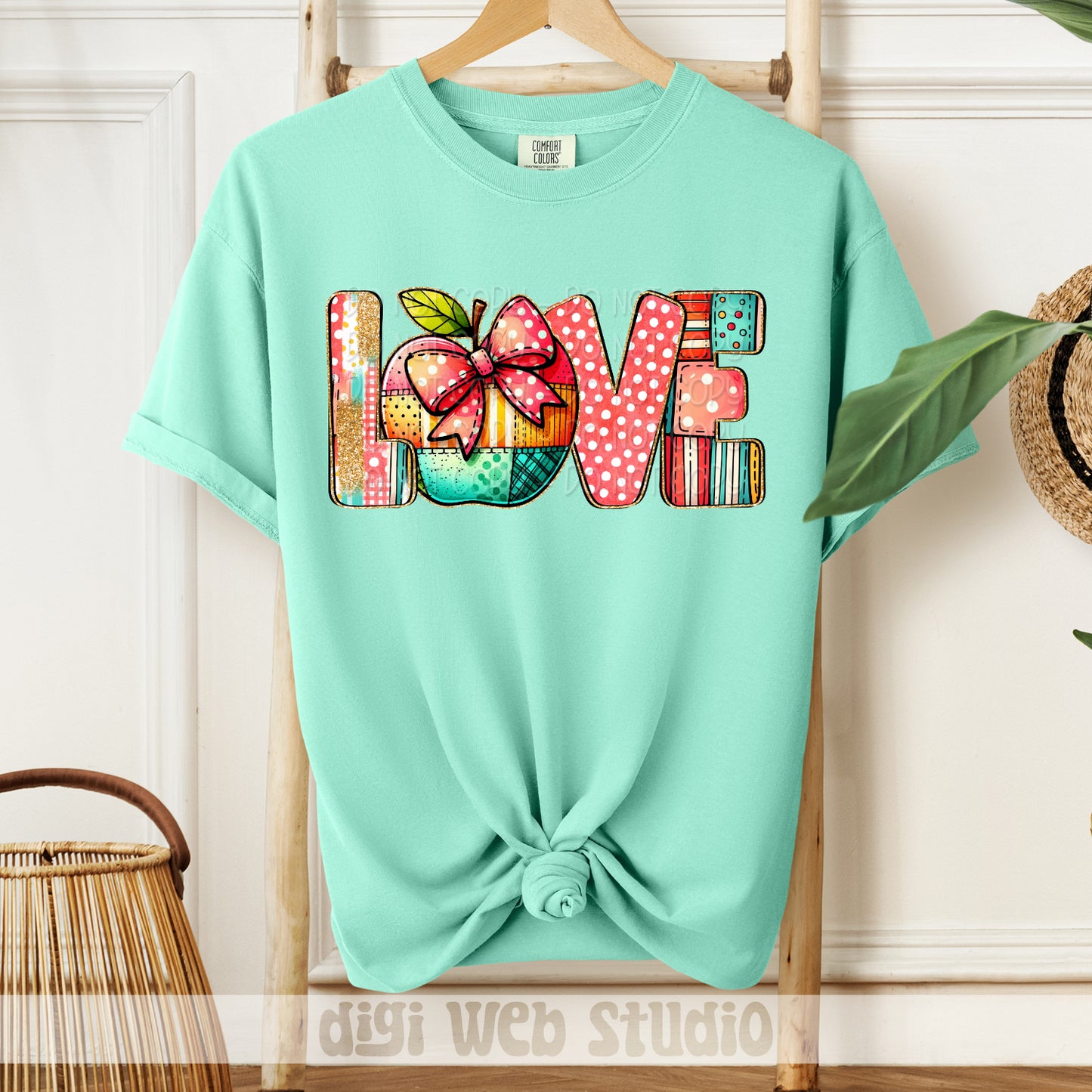 Teacher Love w/ Apple 1 - 2025 Digital PNG Design