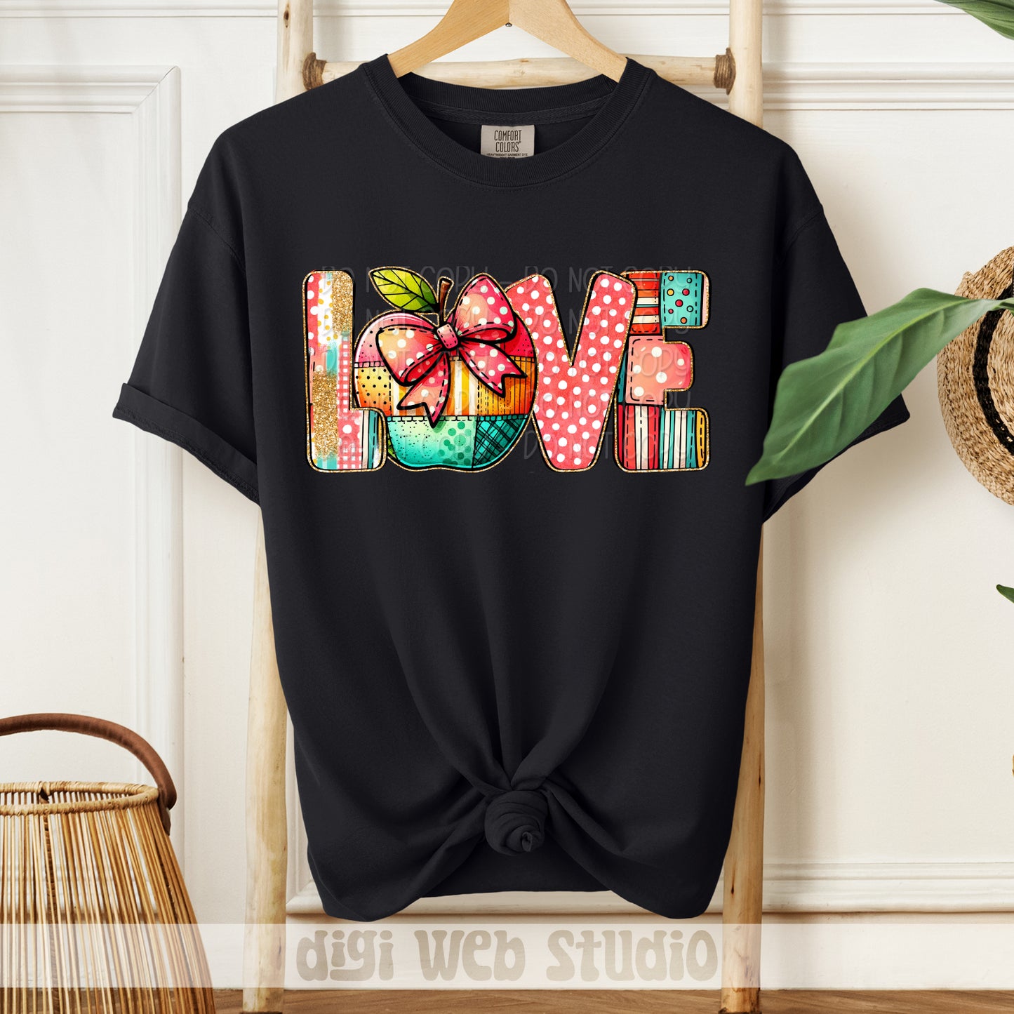 Teacher Love w/ Apple 1 - 2025 Digital PNG Design