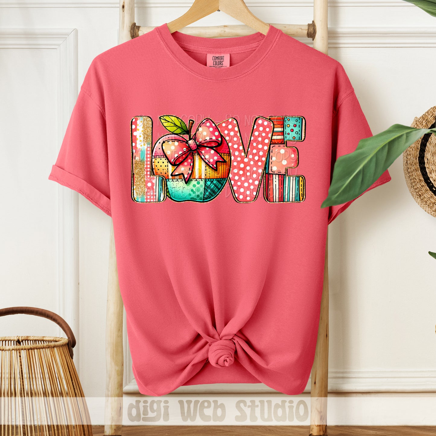Teacher Love w/ Apple 1 - 2025 Digital PNG Design