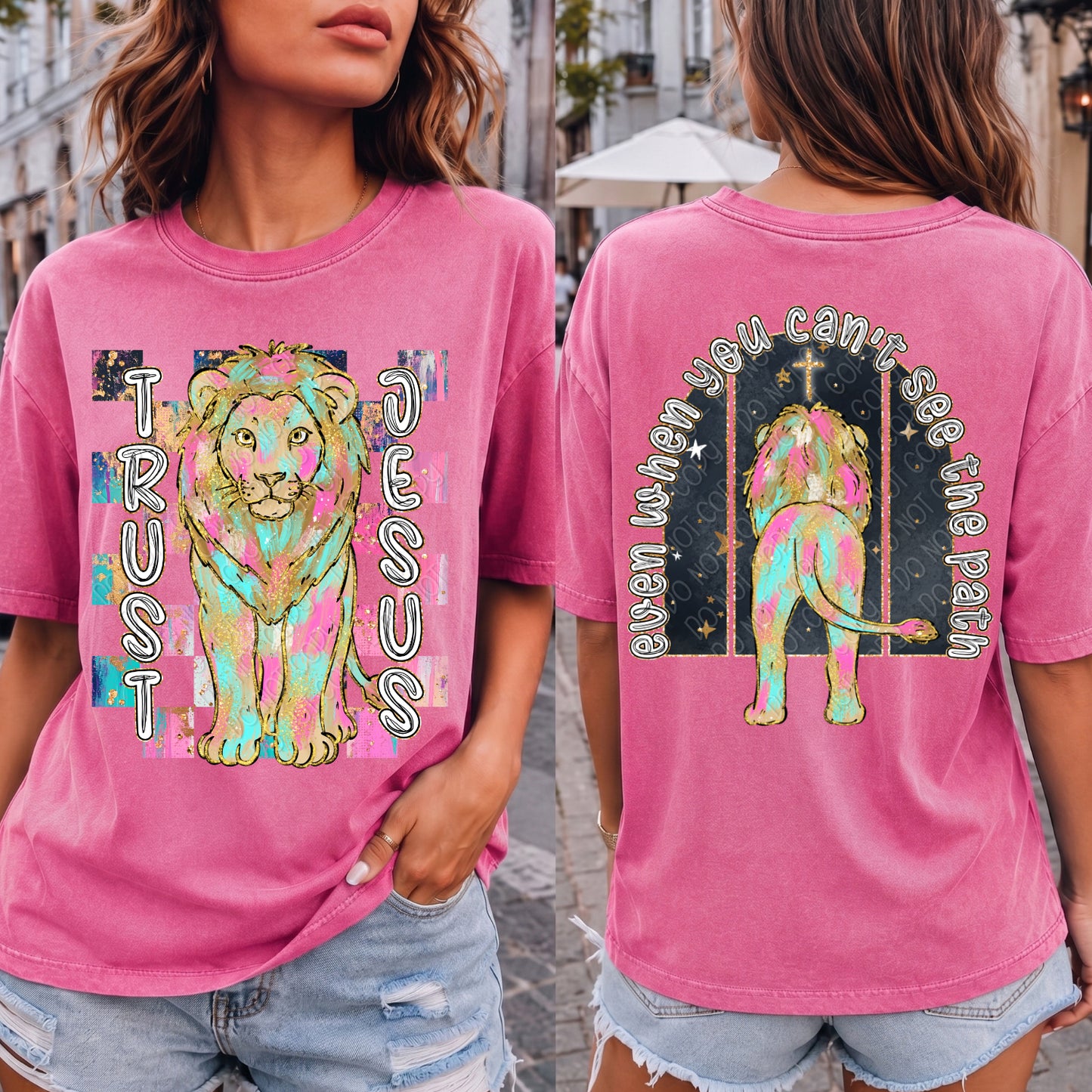 Trust Jesus Even When You Can't See The Path Lion 1 - 2026 Digital PNG Front & Back Design
