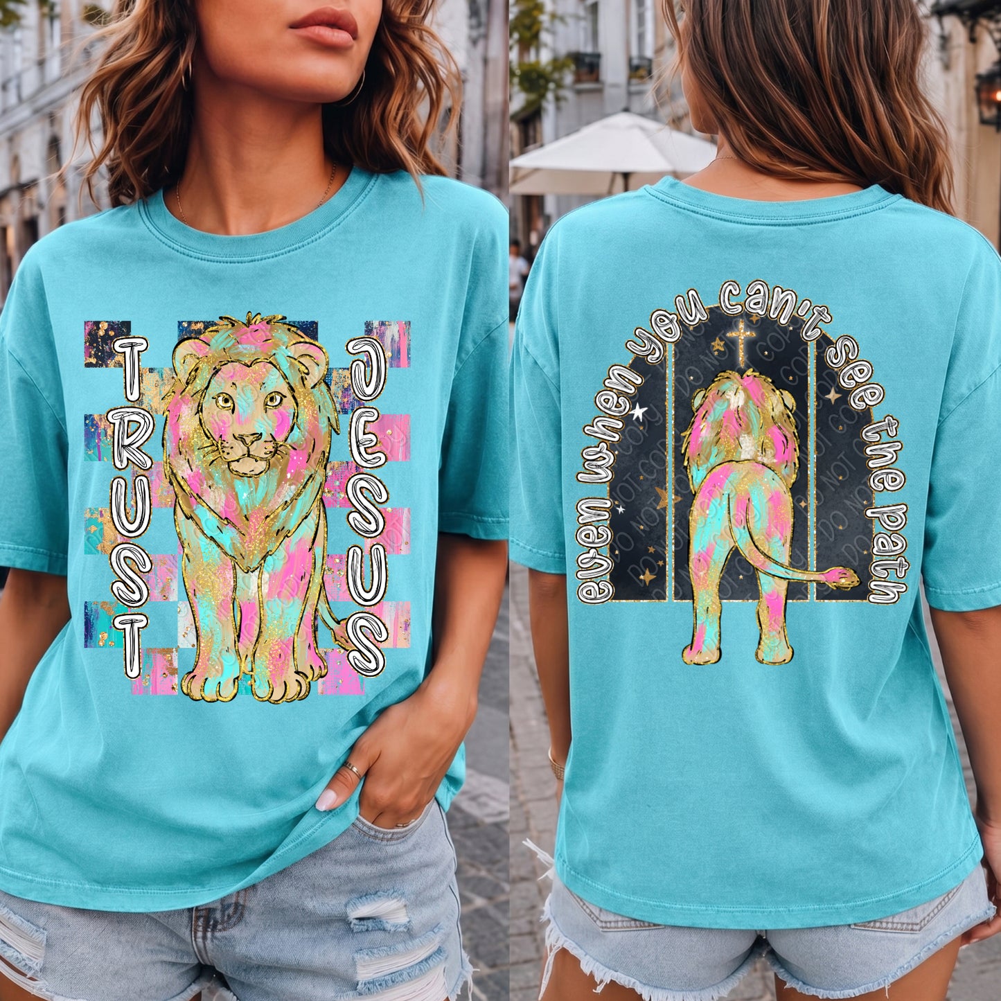 Trust Jesus Even When You Can't See The Path Lion 1 - 2026 Digital PNG Front & Back Design