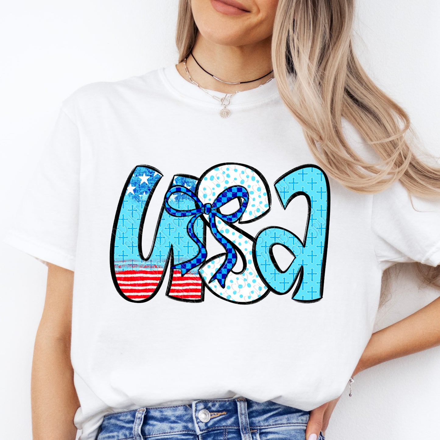 USA w/ Cross Pattern 1 - 2026 Digital PNG Design