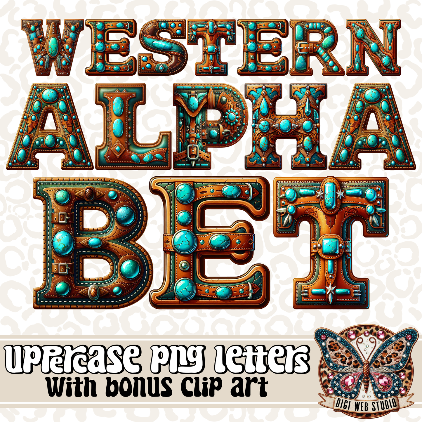 Design Elements - Western UC Alphabet with Bonus Clip Art 1