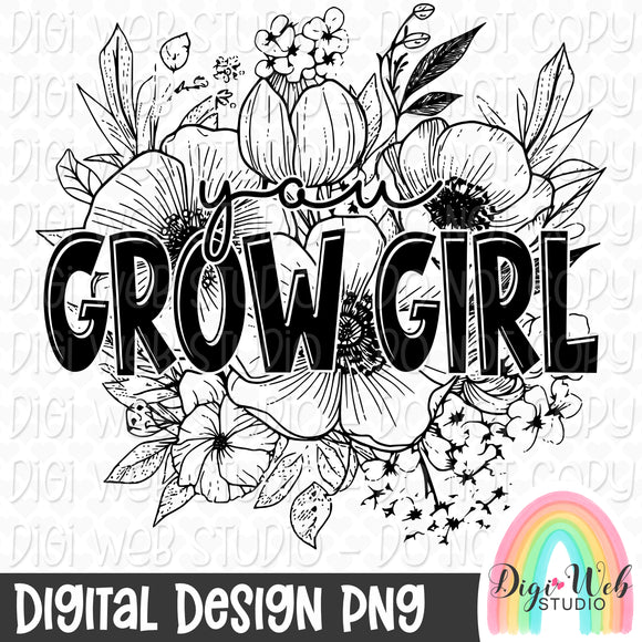 Semi Exclusive Single Color PNG - You Grow Girl 1
